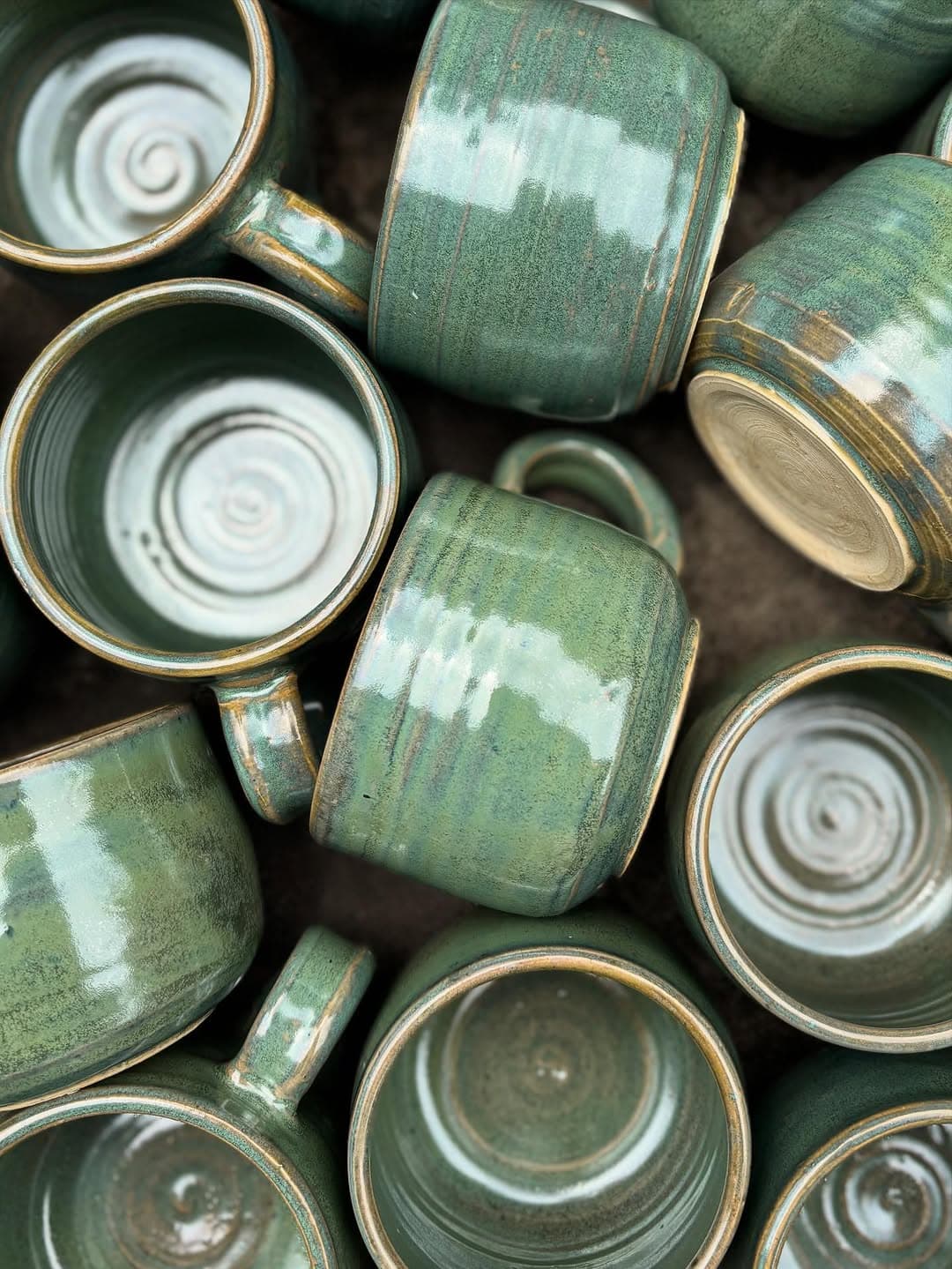Copper patina mugs handmade by Studio Sira
